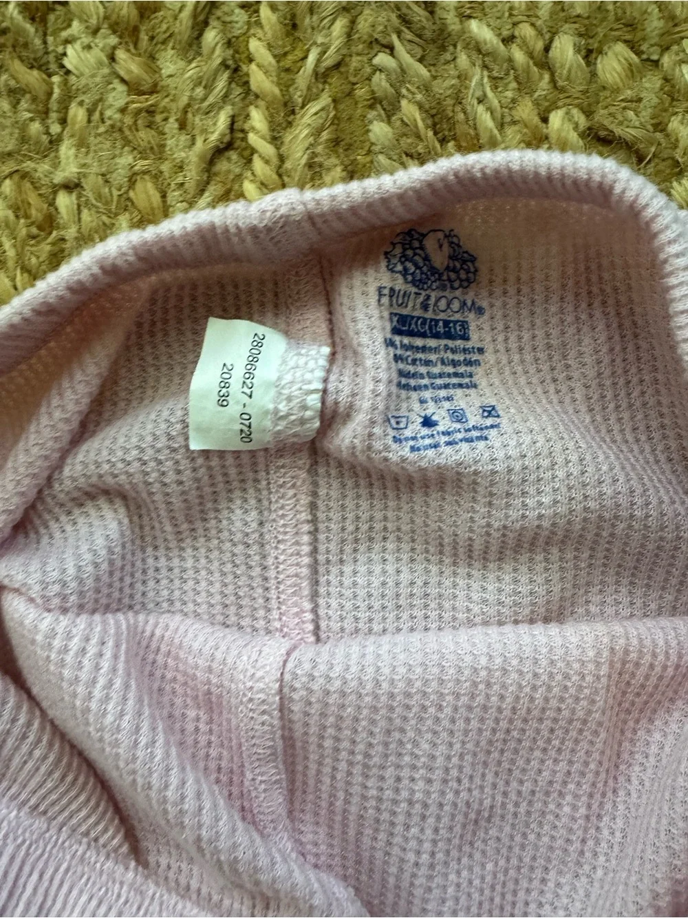 Girls, waffle knit, thermal pajamas, set sz 14/16